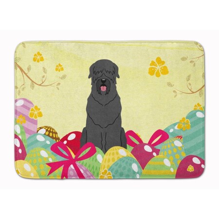 Carolines Treasures Easter Eggs Black Russian Terrier Machine Washable Memory Foam Mat BB6026RUG